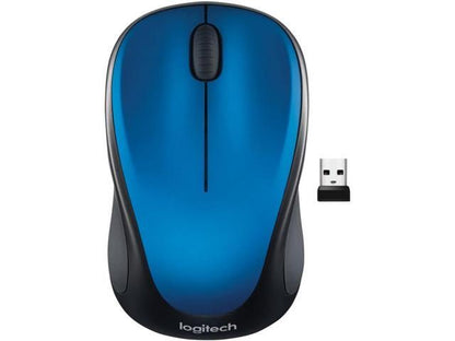 Logitech M317 Wireless Computer Mouse  3 Buttons  2.4GHz   Compact with Comfortable Rubber Sides  Blue