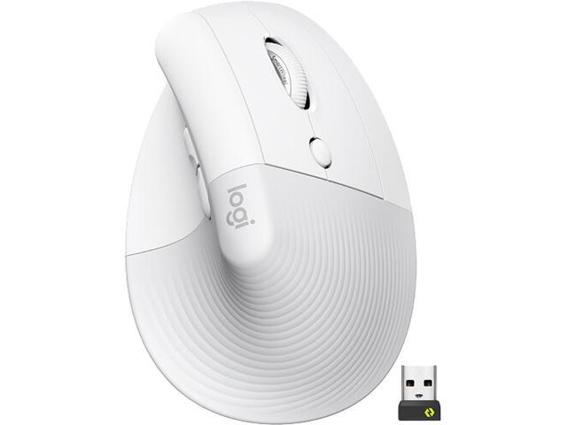 Logitech - Lift Vertical Wireless Ergonomic Mouse with 4 Customizable Buttons - Wireless - Off-White