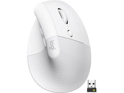 Logitech - Lift Vertical Wireless Ergonomic Mouse with 4 Customizable Buttons - Wireless - Off-White