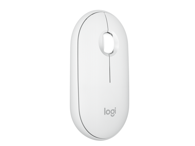 Logitech - Pebble Mouse 2 M350s Slim Lightweight Wireless Bluetooth Optical Silent Ambidextrous Mouse with Customizable Buttons - Wireless - Off-White