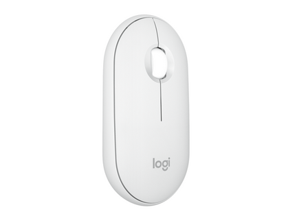 Logitech - Pebble Mouse 2 M350s Slim Lightweight Wireless Bluetooth Optical Silent Ambidextrous Mouse with Customizable Buttons - Wireless - Off-White
