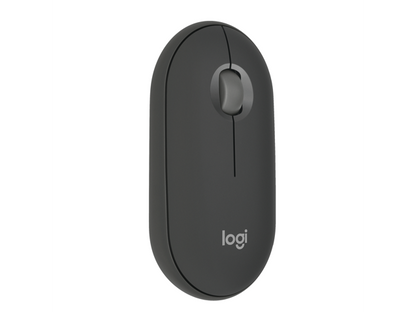 Logitech - Pebble Mouse 2 M350s Slim Lightweight Wireless Bluetooth Optical Silent Ambidextrous Mouse with Customizable Buttons - Wireless - Graphite