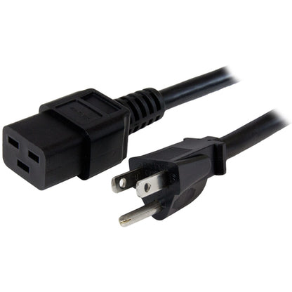StarTech.com 6ft (1.8m) Heavy Duty Power Cord, NEMA 5-15P to C19 AC Power Cord, 15A 125V, 14AWG, Computer Power Cord, Heavy Gauge Power Cable for PDUs and Network Equipment, NEMA 5-15P to IEC 60320 C19 Power Cord