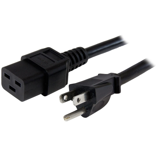 StarTech.com 6ft (1.8m) Heavy Duty Power Cord, NEMA 5-15P to C19 AC Power Cord, 15A 125V, 14AWG, Computer Power Cord, Heavy Gauge Power Cable for PDUs and Network Equipment, NEMA 5-15P to IEC 60320 C19 Power Cord
