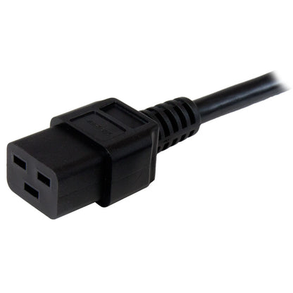 StarTech.com 6ft (1.8m) Heavy Duty Power Cord, NEMA 5-15P to C19 AC Power Cord, 15A 125V, 14AWG, Computer Power Cord, Heavy Gauge Power Cable for PDUs and Network Equipment, NEMA 5-15P to IEC 60320 C19 Power Cord