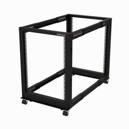 StarTech.com 15U 4-Post Server Rack, 19in Open Frame Rack with 40in (101cm) Mounting Depth and 1200lb (544kg) Weight Capacity, Mobile or Floor Mount IT Rack