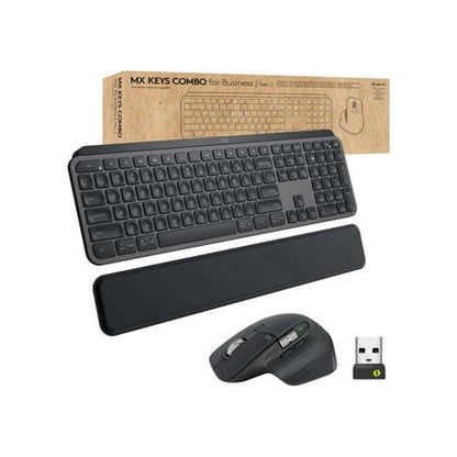 Logitech - MX Keys Combo for Business Full-size Wireless Keyboard and Mouse Bundle for Windows/Mac/Chrome/Linux - Graphite