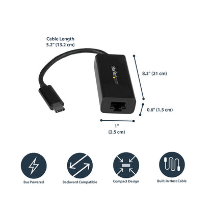 StarTech.com ​​USB-C to Gigabit Ethernet Adapter - Black​