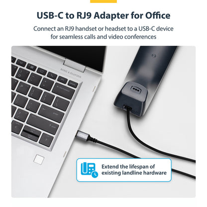 StarTech.com UR9-HEADSET-ADAPTER cable gender changer USB-C RJ-9 Black