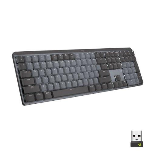 Logitech MX Mechanical Wireless Illuminated Performance Keyboard  Tactile Quiet Switches  Backlit Keys  Bluetooth  USB-C  macOS  Windows  Linux  iOS  Android  Metal  ‎Graphite