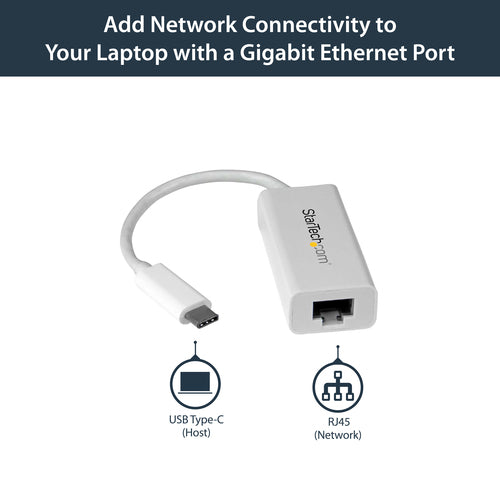 StarTech.com USB-C to Gigabit Network Adapter - White