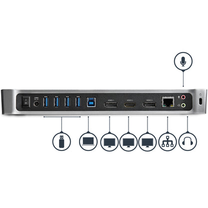 StarTech.com Triple-Monitor USB 3.0 Docking Station - 1x HDMI - 2x DisplayPort