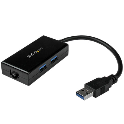 StarTech.com USB to Ethernet Adapter, USB 3.0 to 10/100/1000 Gigabit Ethernet LAN Converter for Laptops, 11.8in/30cm Attached Cable, USB to RJ45 Adapter, NIC Adapter, USB Network Adapter