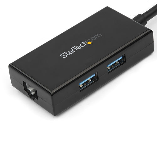 StarTech.com USB to Ethernet Adapter, USB 3.0 to 10/100/1000 Gigabit Ethernet LAN Converter for Laptops, 11.8in/30cm Attached Cable, USB to RJ45 Adapter, NIC Adapter, USB Network Adapter