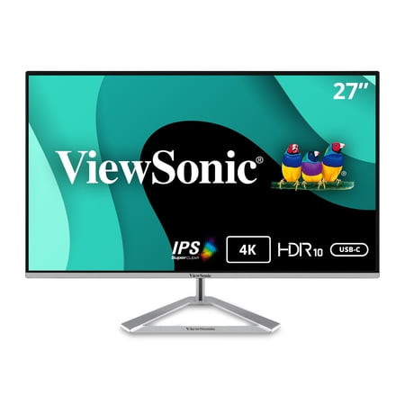 ViewSonic - VX2776-4K-MHDU 27" IPS LCD 4K UHD Monitor (HDMI, DisplayPort) - Silver
