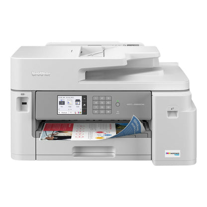 Brother - MFC-J5855DW INKvestment Tank All-in-One Inkjet Printer with up to 1-Year of Ink In-box - White/Gray