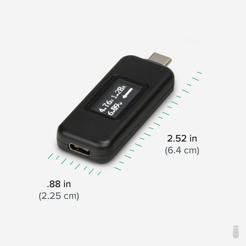 Plugable Technologies USB C Power Meter Tester for Monitoring USB-C Connections up to 240W - Digital Multimeter Tester for USB-C Cables, Laptops, Phones, Chargers - Driverless
