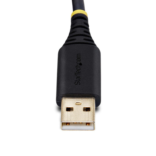 StarTech.com 6.6ft (2m) USB to Null Modem Serial Adapter Cable, COM Retention, FTDI, USB-A to DB9 RS232, Interchangeable DB9 Screws/Nuts, Windows/macOS/Linux