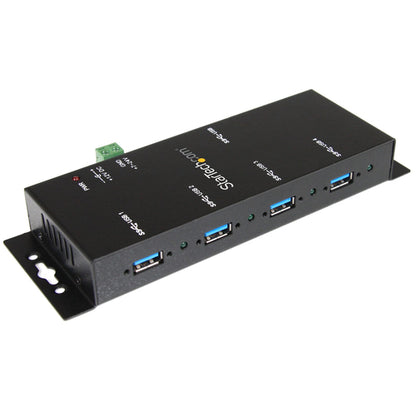StarTech.com 4-Port USB 3.0 Hub - 5Gbps - Metal Industrial USB-A Hub - Wall or Desk Mountable USB Data Hub - TAA Compliant USB Expander Hub