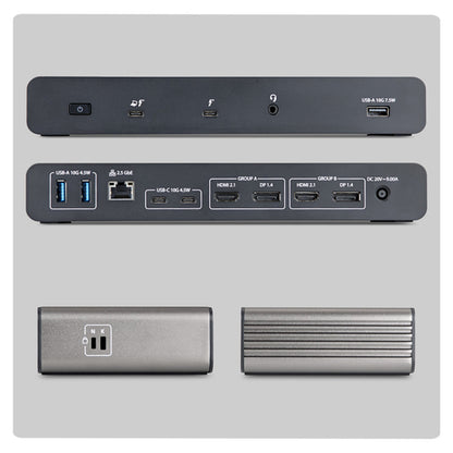 StarTech.com Thunderbolt 5 Universal Docking Station for Mac & Windows with Quad Monitors, 140W Power Delivery, 120Gbps Bandwidth Boost, 2.5Gb Ethernet, USB-C & USB-A Ports