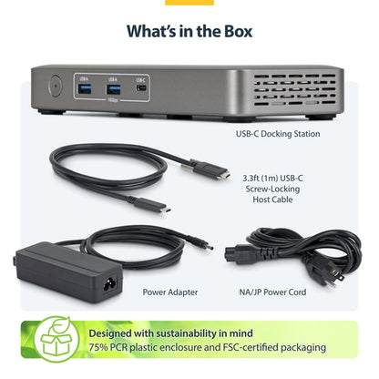 StarTech.com USB4 Docking Station, Driverless Dual 4K 144Hz for Mac and Windows, Universal USB-C Dock with DisplayPort, 100W PD and 2.5GbE