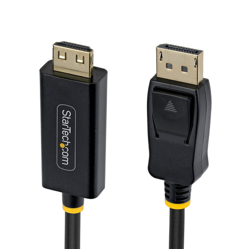 StarTech.com 3ft DisplayPort to HDMI Adapter Cable with Gripping Connectors, 4K 60Hz, HDR, Uni-Directional DP to HDMI Video Converter, DP Desktop to HDMI Monitor