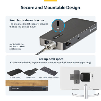 StarTech.com 4-Port Thunderbolt™ 5 Hub with Thunderbolt™ Share KVM, 80/120Gbps, 8K 60Hz or 4K 144Hz, 140W PD, USB-A 10Gbps, TB4 & USB4, MacBook M5 Pro M5 Max