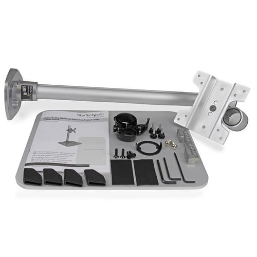 StarTech.com Single Monitor Stand - Adjustable - Steel - Silver - For up to 34" (30.9lb/14kg) Displays - TAA