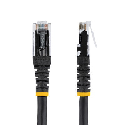 StarTech.com 8ft CAT6 Ethernet Cable - Black CAT 6 Gigabit Ethernet Wire -250MHz 100W PoE RJ45 UTP Molded Network/Patch Cord w/Strain Relief/ Individually Tested