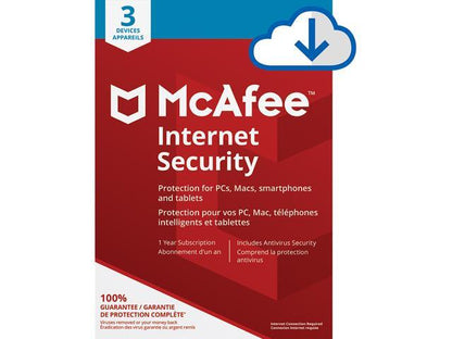 McAfee Internet Security, 3 Devices 1 Year, PC/Mac Download