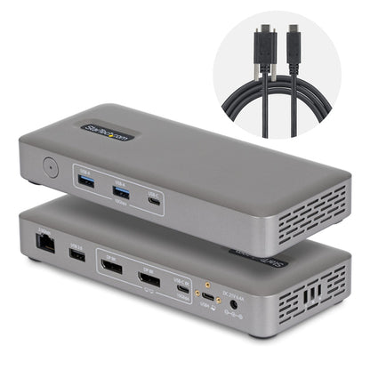 StarTech.com USB4 Docking Station, Driverless Dual 4K 144Hz for Mac and Windows, Universal USB-C Dock with DisplayPort, 100W PD and 2.5GbE