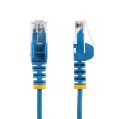 StarTech.com 9in Blue Slim CAT6 Cable, 10 Pack, Snagless, 100W PoE, UTP, LSZH, 28AWG Pure Bare Copper Wire, Slim RJ45 Network Patch Cord w/Strain Reliefs, Individually Tested