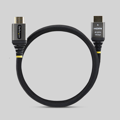 StarTech.com 6ft (1.8m) Premium Certified High Speed HDMI Cable, Ultra Flexible HDMI Cable, 4K 60Hz/1440p 144Hz w/HDR10/ARC, 18Gbps, High Flex Braided HDMI Cord