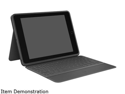 Logitech - Rugged Folio Keyboard Folio for Apple iPad (7th, 8th & 9th Gen) with Durable Spill-Proof Design - Graphite