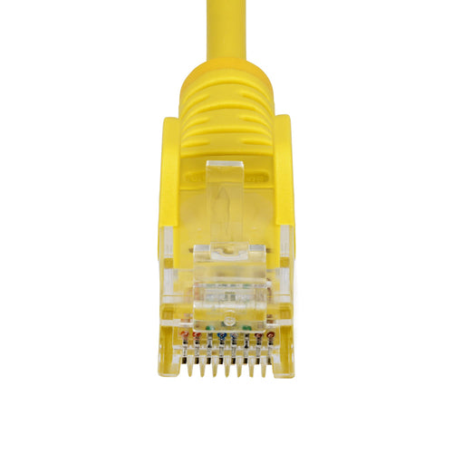 StarTech.com 15ft Yellow Slim CAT6 Ethernet Cable, Snagless, 100W PoE, UTP, LSZH, 28AWG Pure Bare Copper Wire, Slim RJ45 Network Patch Cord w/Strain Reliefs, Individually Tested