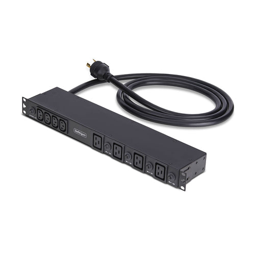 StarTech.com 20-Outlet Rackmount PDU, 1U Server Power Strip, 16x C13 + 4x C19, 8x Front and 12x Rear Outlets, NEMA L6-30P Wall Connection, 30A/240V, UL-Listed, TAA