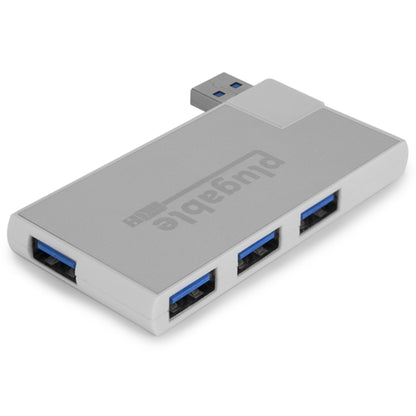 Plugable Technologies USB Hub, Rotating 4 Port USB 3.0 Hub, Driverless Powered USB Hub (Compatible with Windows, macOS & Linux, USB 2.0 Backwards Compatible)
