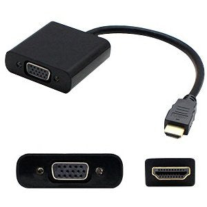 Addon 8in Hdmi To Vga Cable - Video Converter - Hdmi - Vga - Black - For Lenovo Ideapad 3 15  Ideapad Gaming 3 15  Legion 5 15  Thinkcentre Neo 50