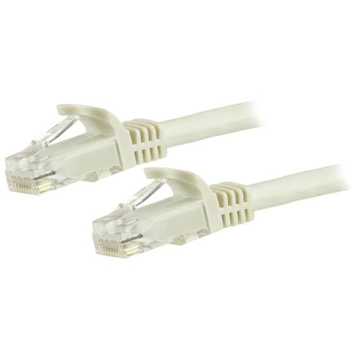 StarTech.com 6in CAT6 Ethernet Cable - White CAT 6 Gigabit Ethernet Wire -250MHz 100W PoE RJ45 UTP Network/Patch Cord Snagless w/Strain Relief Individually Tested