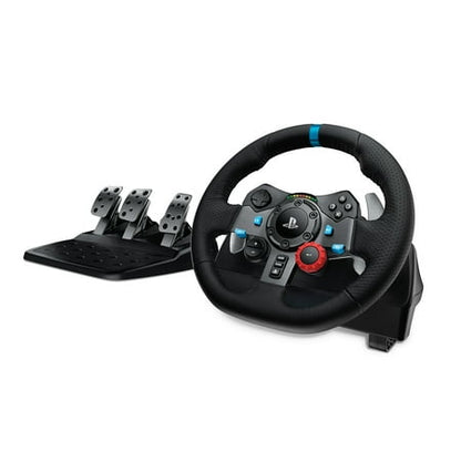 Logitech G29 Driving Force Racing Wheel and Floor Pedals  Real Force Feedback  Stainless Steel Paddle Shifters  Leather Steering Wheel Cover for PS5  PS4  PC  Mac - Black