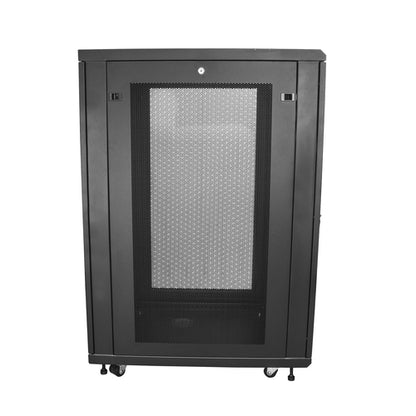 StarTech.com 4-Post 24U Server Rack Cabinet, Lockable 19" Data Rack Cabinet for Computer / AV / IT Equipment, Office / Home Network Rack with Casters & Adjustable Mounting Rails