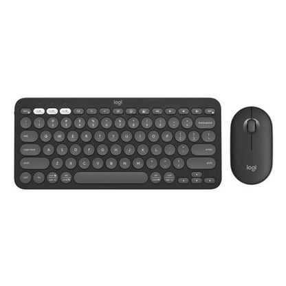Logitech - Pebble 2 Combo Compact Wireless Scissor Keyboard and Mouse Bundle for Windows, macOS, iPadOS, Chrome - Graphite