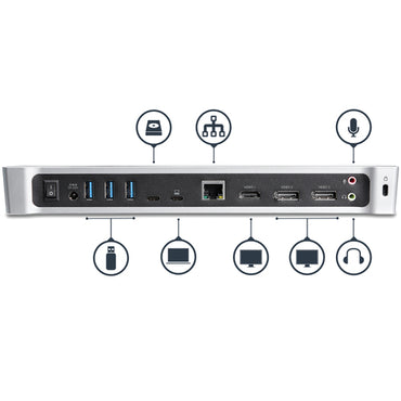 StarTech.com 4K USB-C Dock, Triple UHD 4K Monitor Docking Station, Mac & Windows, USB C to HDMI & DisplayPort, 60W Power Delivery, 5x USB 5Gbps Hub - TAA