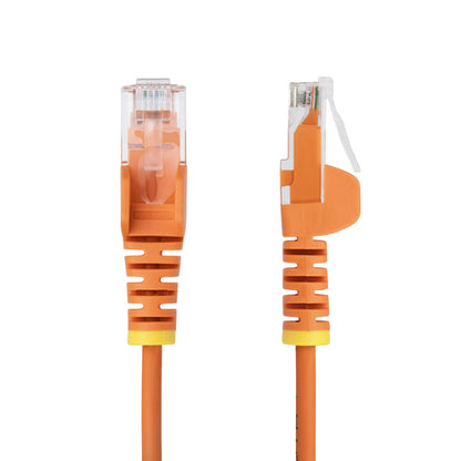 StarTech.com 9in Orange Slim CAT6 Ethernet Cable, Snagless, 100W PoE, UTP, LSZH, 28AWG Pure Bare Copper Wire, Slim RJ45 Network Patch Cord w/Strain Reliefs, Individually Tested