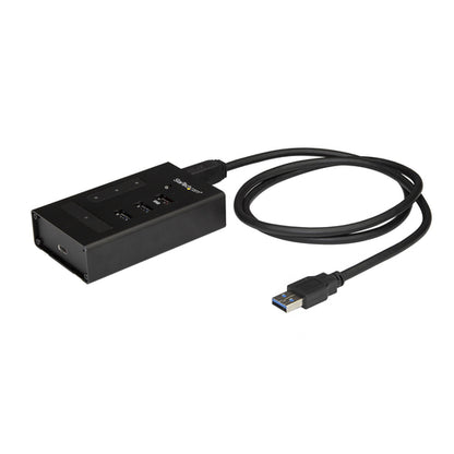 StarTech.com 4 Port USB 3.0 Hub - USB Type-A to 1x USB-C & 3x USB-A - Commercial Metal USB Hub - SuperSpeed 5Gbps USB 3.1/3.2 Gen 1 - Self Powered - BC 1.2 Fast Charge - Mountable/Rugged~4 Port USB 3.0 Hub - USB Type-A to 1x USB-C & 3x USB-A - Commercial Metal USB Hub - SuperSpeed USB 3.2 Gen 1 (5Gbps)- Self Powered - BC 1.2 Fast Charge - Mountable/Rugged