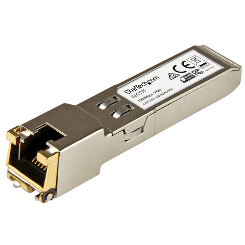 StarTech.com Cisco GLC-T Compatible SFP Module (10 Pack) - 1000BASE-T - SFP to RJ45 Cat6/Cat5e - 1GE Gigabit Ethernet SFP - RJ-45 100m - Cisco Firepower, ASR920, IE2000