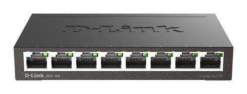 D-Link DGS-108 network switch Unmanaged L2 Gigabit Ethernet (10/100/1000) Desktop Black
