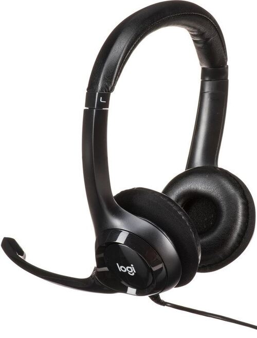 Logitech H390 Wired Headset  Stereo Headphones with Noise-Cancelling Microphone  USB  In-Line Controls  PC/Mac/Laptop - Black