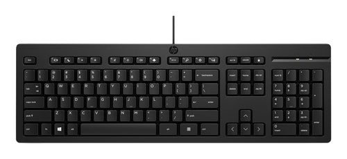 HP 125 G2 USB WD KBD US keyboard Office Black