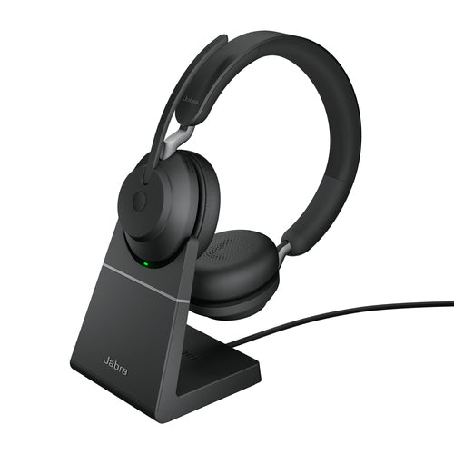 Jabra Evolve2 65 UC Stereo Std Headset Wireless Head-band Office/Call center USB Type-C Bluetooth Charging stand Black